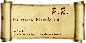 Petruska Richárd névjegykártya