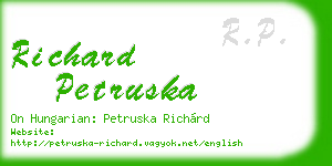 richard petruska business card